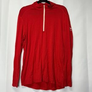 Icebreaker Merino 200 Bodyfit Red 1/4 Zip Long Sleeve Pullover Mens XL